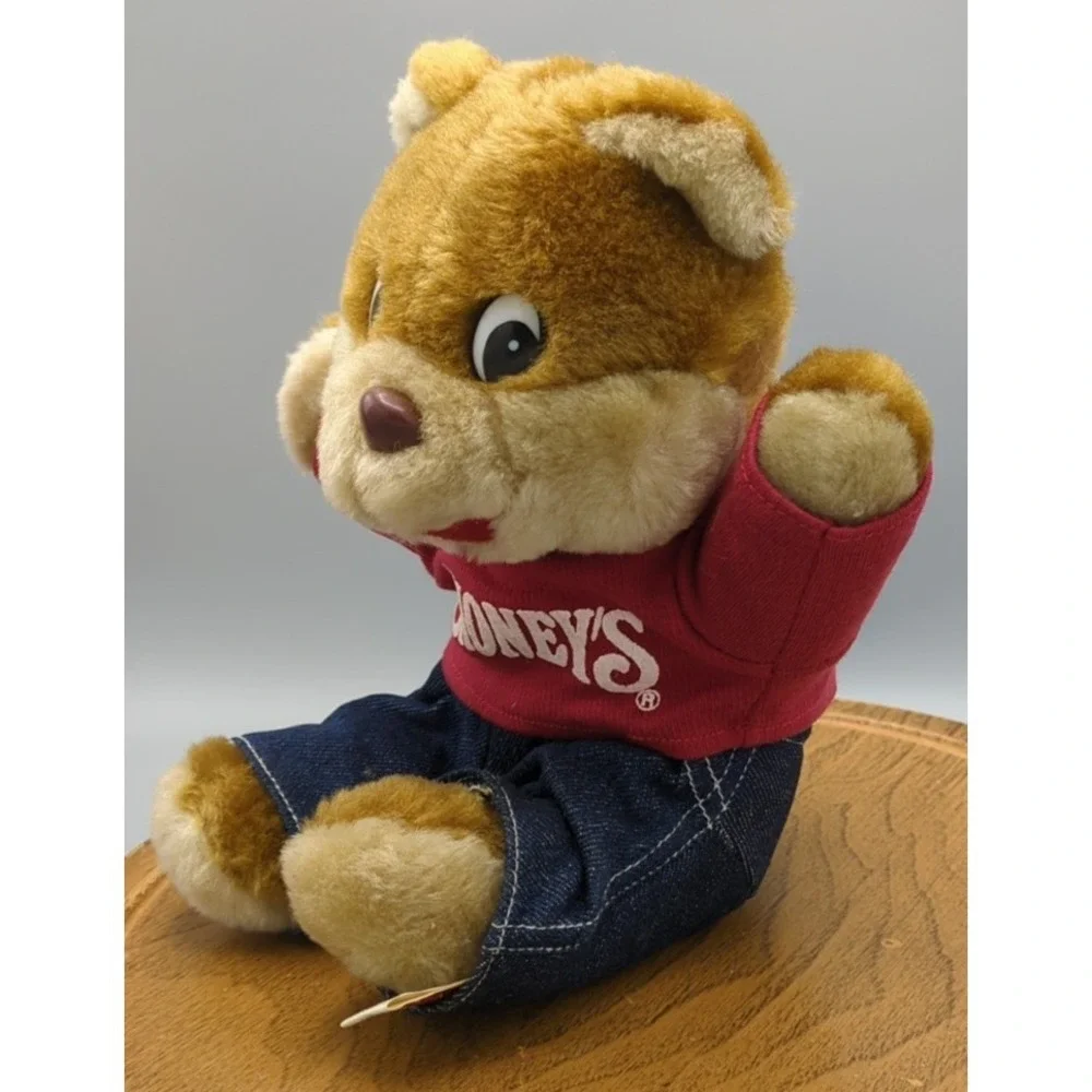 Vintage 1999 Shoney's Restaurant Shoney Bear Plush Overalls Stuffed Animal 10 In